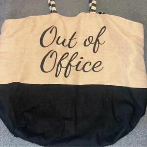 Out of Office Thin Canvas Oversized Tote Beach Bag